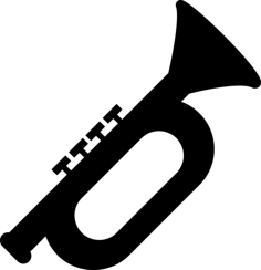 Music Trumpet Outline Icon Svg Set, Free Vectors File